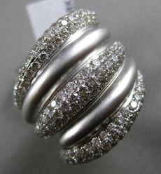 ESTATE 2.05CT DIAMOND 18KT WHITE GOLD MULTI ROW PAVE CRISS CROSS COCKTAIL RING