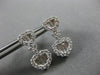 ESTATE 1.74CT ROUND & BAGUETTE DIAMOND 18KT WHITE GOLD 3D DOUBLE HEART EARRINGS