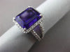 ESTATE LARGE 6.22CTW DIAMOND & AAA AMETHYST 14KT WHITE GOLD HALO ENGAGEMENT RING