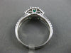 ESTATE 1.22CT DIAMOND & AAA EMERALD 14KT WHITE GOLD HALO SQUARE ENGAGEMENT RING