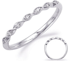.03CT DIAMOND 14KT WHITE GOLD 3D CLASSIC ROUND MARQUISE SHAPE INFINITY LOVE RING