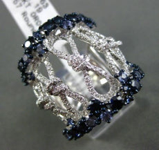 ESTATE MASSIVE 2.82CT DIAMOND & SAPPHIRE 18KT WHITE GOLD INFINITY COCKTAIL RING