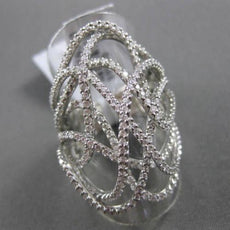 ESTATE MASSIVE 2.02CT DIAMOND 18KT WHITE GOLD MULTI WAVE 3D FUN COCKTAIL RING