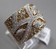 ESTATE LARGE 2.47CTW WHITE & FANCY DIAMOND 14KT ROSE GOLD 3D TREE OF LIFE RING