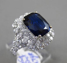 ESTATE MASSIVE 5.17CT DIAMOND & SAPPHIRE 18K WHITE GOLD COCKTAIL ENGAGEMENT RING