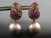 3.77CT DIAMOND & AAA SAPPHIRE & SOUTH SEA PEARL 18KT ROSE GOLD HANGING EARRINGS