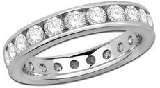 2.0CT DIAMOND 14KT WHITE GOLD ROUND CHANNEL INVISIBLE ETERNITY ANNIVERSARY RING