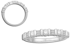 .50CT DIAMOND 14KT WHITE GOLD ROUND & BAGUETTE CHANNEL WEDDING ANNIVERSARY RING