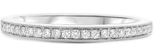 .17CT DIAMOND 14KT WHITE GOLD 3D ROUND CHANNEL & PRONG FILIGREE ANNIVERSARY RING