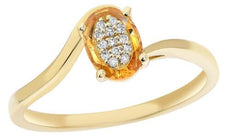.68CT DIAMOND & AAA CITRINE 14KT YELLOW GOLD OVAL ILLUSION CRISS CROSS FUN RING