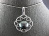LARGE .73CT DIAMOND & AAA TAHITIAN PEARL 18KT WHITE GOLD FLOWER FLOATING PENDANT