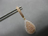 LARGE .96CT WIHTE & PINK DIAMOND 18KT WHITE & ROSE GOLD PAVE TEAR DROP EARRINGS