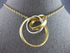 LARGE .70CT DIAMOND 18KT 2 TONE GOLD 3D INTERTWINING TRINITY FLOATING NECKLACE