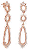 LARGE 1.47CT DIAMOND 14KT ROSE GOLD FLORAL TEAR DROP SEMI MOUNT HANGING EARRINGS