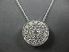 ESTATE 1.11CT DIAMOND 14KT WHITE GOLD ROUND PAVE CIRCULAR FLOATING LOVE PENDANT