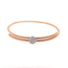 .16CT DIAMOND 18K 2 TONE GOLD CIRCULAR CRISS CROSS FLEXIBLE CUFF BANGLE BRACELET