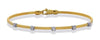 ESTATE .23CT DIAMOND 14K 2 TONE GOLD ROUND 5 STONE FLEXIBLE SNAKE FUN BRACELET