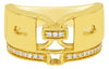 ESTATE .14CT DIAMOND 14KT YELLOW GOLD 3D FLORAL LOVE KNOT BOW SHAPE FUN RING