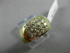 ESTATE WIDE .92CT DIAMOND 14KT YELLOW GOLD 3D CLASSIC SQUARE MULTI ROW FUN RING