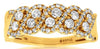 WIDE .75CT DIAMOND 14KT YELLOW GOLD DOUBLE ROW INFINITY WEDDING ANNIVERSARY RING