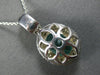 2.28CT DIAMOND & AAA EMERALD 14KT WHITE GOLD OVAL & ROUND HALO FILIGREE PENDANT