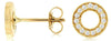 ESTATE .18CT DIAMOND 14KT YELLOW GOLD 3D CLASSIC CIRCLE OF LIFE STUD EARRINGS