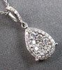 .33CT DIAMOND 14K WHITE GOLD 3D CLASSIC ROUND CLUSTER TEAR DROP FLOATING PENDANT
