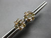 LARGE 1.0CT CHOCOLATE FANCY DIAMOND 14KT WHITE GOLD CLUSTER FLOWER STUD EARRINGS