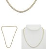 ESTATE 24.0CT DIAMOND 14KT YELLOW GOLD 3D CLASSIC ROUND ETERNITY TENNIS NECKLACE