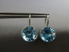 EXTRA LARGE 15.33CT DIAMOND & AAA BLUE TOPAZ 14KT WHITE GOLD LEVERBACK EARRINGS