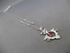 .77CT DIAMOND & AAA RUBY 18KT WHITE GOLD 3D FLOWER FILIGREE BY THE YARD NECKLACE
