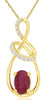 ESTATE .64CT DIAMOND & AAA RUBY 14KT YELLOW GOLD OVAL & ROUND TEAR DROP PENDANT