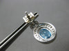 2.96CT DIAMOND & AAA BLUE TOPAZ 14KT WHITE GOLD OVAL & ROUND 3D HANGING EARRINGS