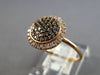 .44CT WHITE & BLACK DIAMOND 14K ROSE GOLD 3D CLASSIC ROUND CLUSTER HALO FUN RING