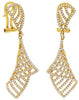 1.58CT DIAMOND 14KT YELLOW GOLD TRIANGULAR CRISS CROSS CLIP ON HANGING EARRINGS