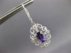 1.68CT DIAMOND & AAA AMETHYST 14K WHITE GOLD OVAL OPEN FILIGREE HANGING EARRINGS