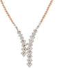 ESTATE LARGE 1.70CT DIAMOND 18KT ROSE GOLD MULTI ROW LARIAT FLORAL LOVE NECKLACE