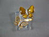 ESTATE .03CT DIAMOND & AAA TIGER EYE 18KT ROSE GOLD DOUBLE BUTTERFLY LOVE RING