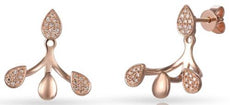 .18CT DIAMOND 14KT ROSE GOLD 3D MULTI PEAR SHAPE TEAR DROP FUN HANGING EARRINGS