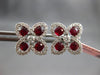 2.38CT DIAMOND & AAA RUBY 14KT WHITE GOLD OVAL & ROUND MULTI LEAF STUD EARRINGS