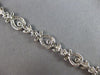 WIDE 2.56CT DIAMOND 14KT WHITE GOLD 3D MULTI LEAF TEAR DROP LOVE TENNIS BRACELET