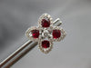 2.38CT DIAMOND & AAA RUBY 14KT WHITE GOLD OVAL & ROUND MULTI LEAF STUD EARRINGS