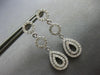 .95CT DIAMOND 14K WHITE GOLD 3D CIRCLE OF LIFE DOUBLE TEAR DROP HANGING EARRINGS