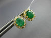 ESTATE 1.50CT DIAMOND & AAA EMERALD 14K YELLOW GOLD 3D OVAL FLOWER STUD EARRINGS