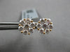 ESTATE LARGE 1.55CT DIAMOND 18KT ROSE GOLD ROUND FLOWER INVISIBLE STUD EARRINGS