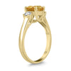 1.98CT DIAMOND & AAA CITRINE 14KT YELLOW GOLD 3D OVAL & ROUND 3 STONE LOVE RING