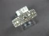 WIDE 1.98CT DIAMOND 18K WHITE GOLD 3D ROUND 3 ROW SEMI ETERNITY ANNIVERSARY RING