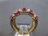 LAREG 4.69CT DIAMOND & AAA RUBY 14KT YELLOW GOLD OVAL & ROUND MULTI ROW FUN RING