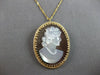 ANTIQUE LARGE 14KT YELLOW GOLD 3D HANDCRAFTED MOTHER OF PEARL PIN PENDANT #27681