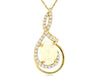 1.41CT DIAMOND & AAA OPAL 14K YELLOW GOLD 3D OVAL & ROUND SIGNATURE LOVE PENDANT